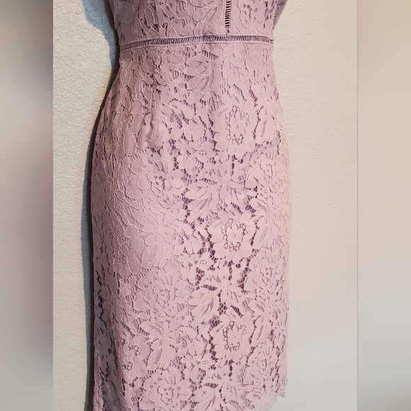 Astr The Label Lattice Lilac Lavender Lace Overlay Cocktail Midi Dress Sz Medium - Picture 9 of 12
